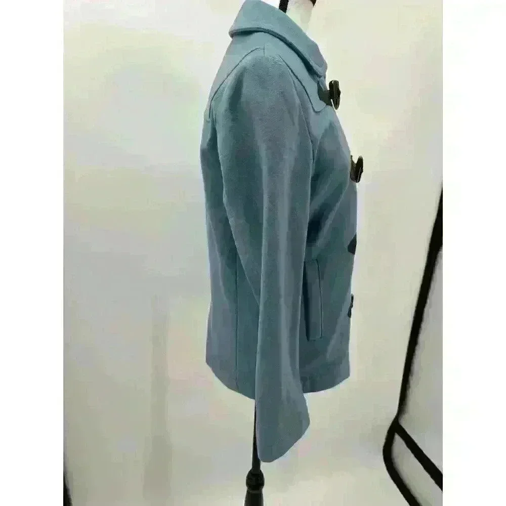 Gap Women's 60's Inspired‎ Blue Toggle Button Coat w/ Inner Zipper Coat Sz Small